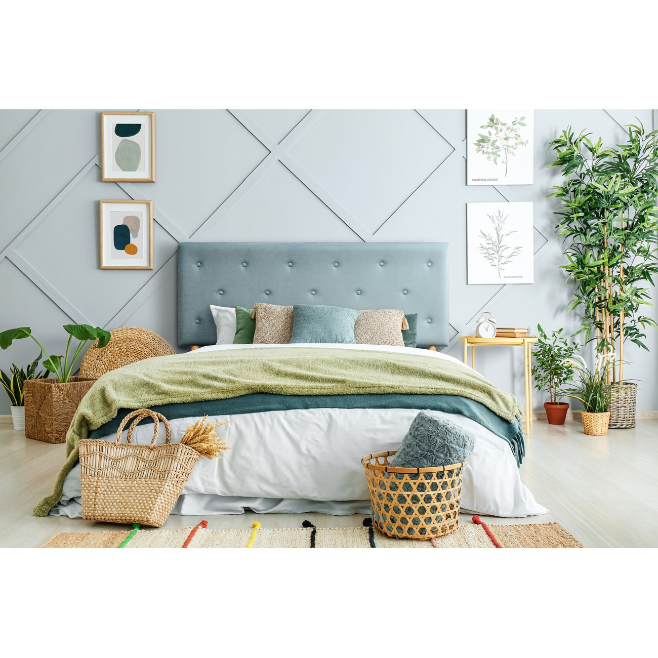 Cabecero de cama tapizado para camas de 80 (90 x 100 cm) Terciopelo Safira
