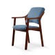 Silla de madera con asiento y respaldo tapizado CALPE NOGAL