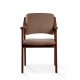 Silla de madera con asiento y respaldo tapizado CALPE NOGAL