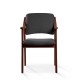 Silla de madera con asiento y respaldo tapizado CALPE NOGAL
