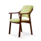 Silla de madera con asiento y respaldo tapizado CALPE NOGAL