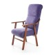 Sillón de madera tapizado PORTLAND NOGAL