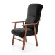 Sillón de madera tapizado PORTLAND NOGAL