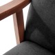 Sillón de madera tapizado PORTLAND NOGAL