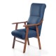 Sillón de madera tapizado  BOSTON NOGAL