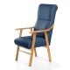 Sillón de madera tapizado BOSTON NOGAL