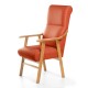 Sillón de madera tapizado BOSTON NOGAL
