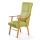 Sillón de madera tapizado BOSTON NOGAL