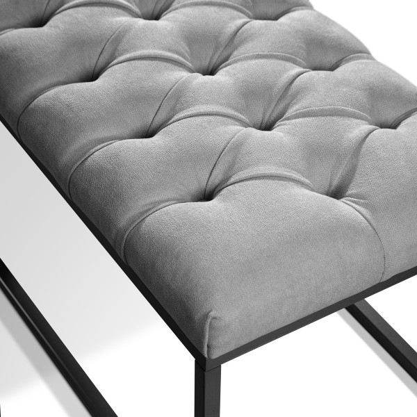 Banqueta tapizada con estructura metálica en Banco tapizado Dina con