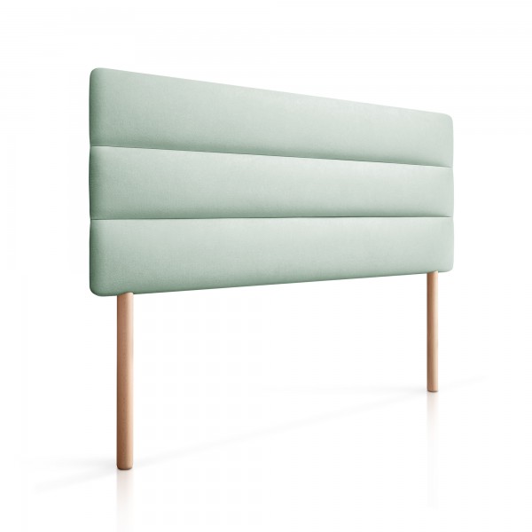 Cabecero de cama tapizado con patas de madera DEVA