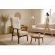 Sillón de madera tapizado PORTLAND NOGAL